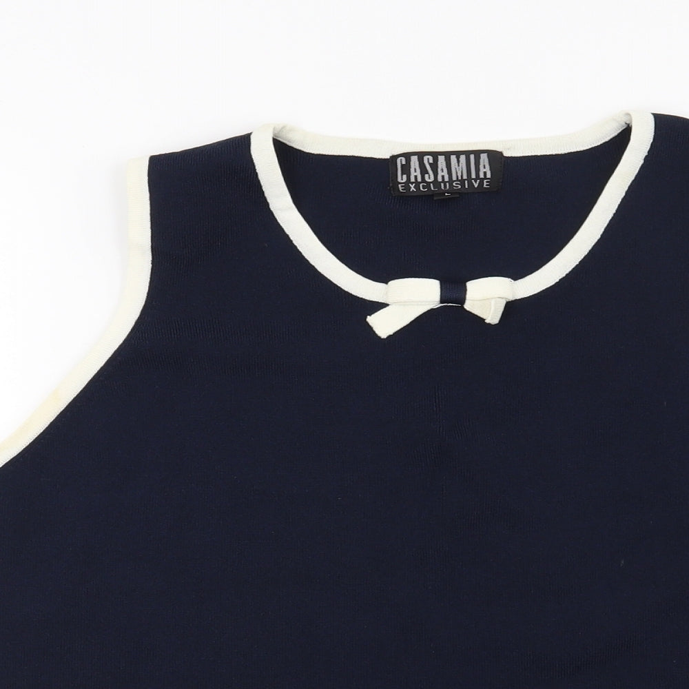 Womens UK Size L Casamia Blue Basic Blouse