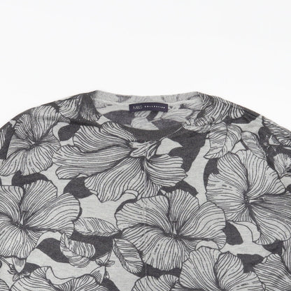 Marks & Spencer Womens Grey Floral  Pullover Jumper Size S