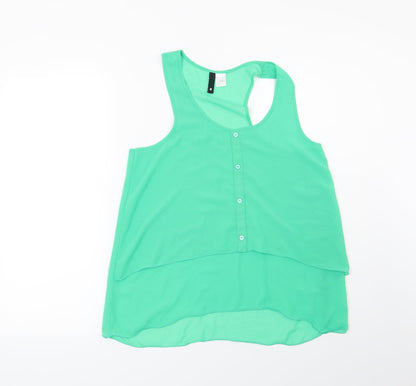 Womens UK Size 8 H&M Green Basic Blouse
