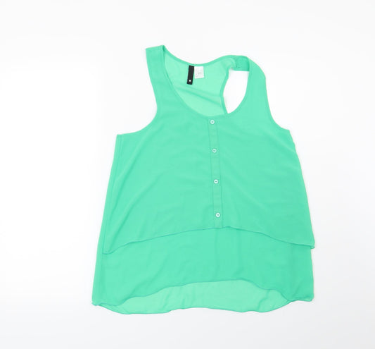 Womens UK Size 8 H&M Green Basic Blouse