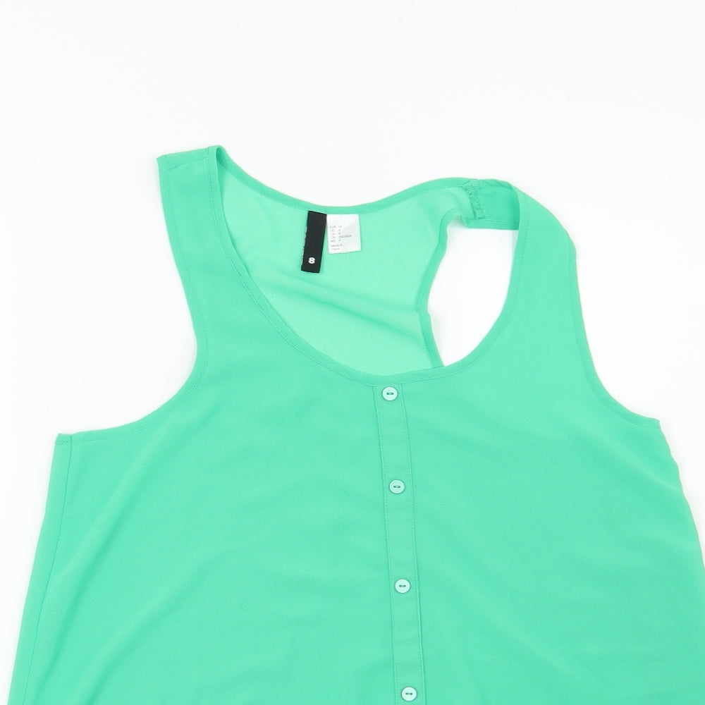 Womens UK Size 8 H&M Green Basic Blouse