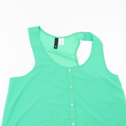 Womens UK Size 8 H&M Green Basic Blouse