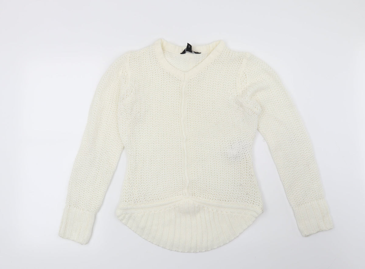 Miso Womens White   Pullover Jumper Size 10