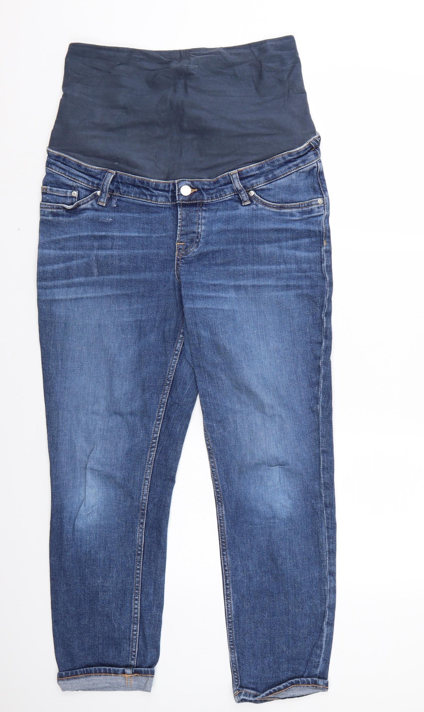 Womens UK Size M Denim Regular Fit Mom Blue Jeans