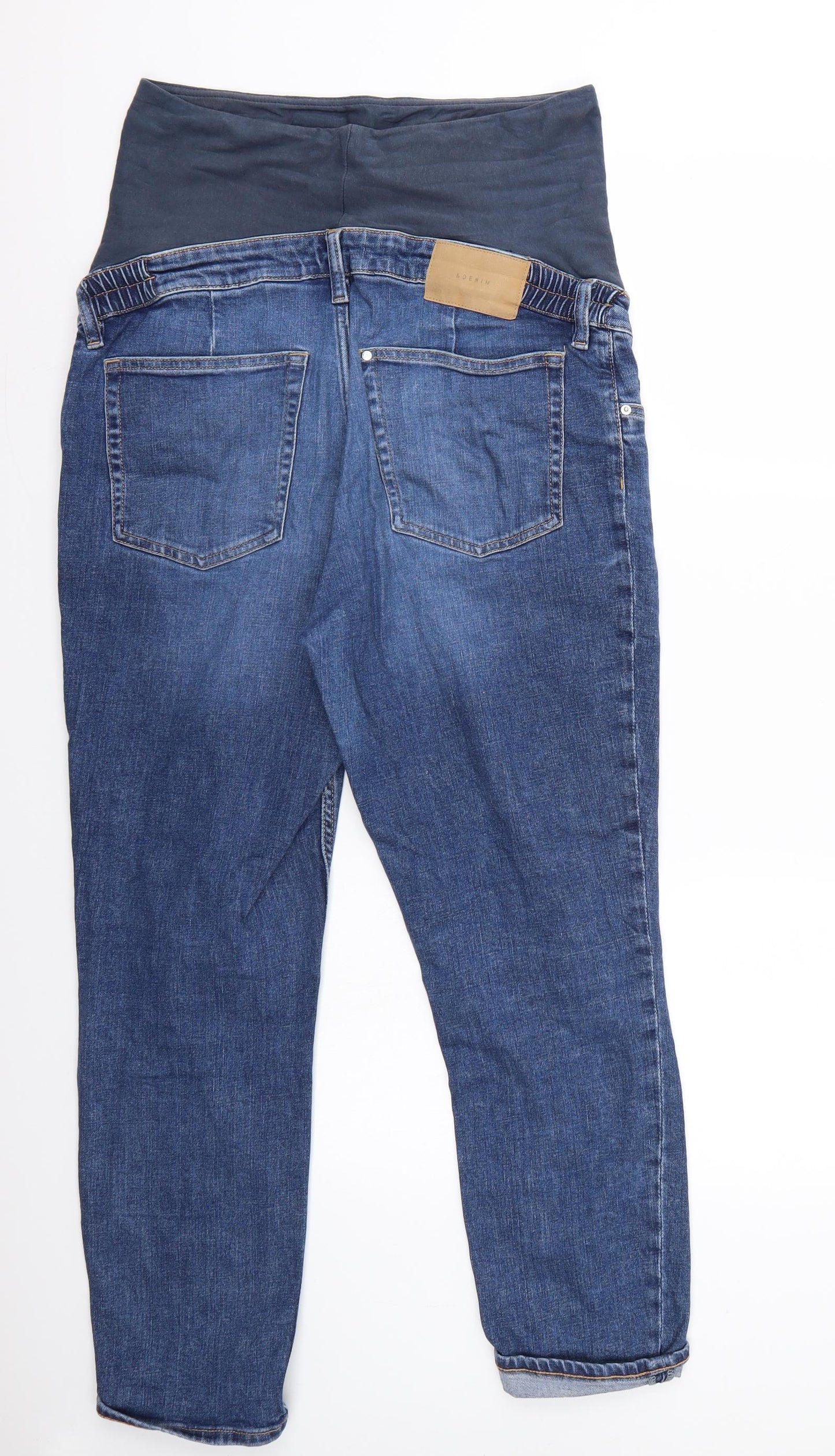 Womens UK Size M Denim Regular Fit Mom Blue Jeans