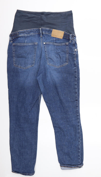 Womens UK Size M Denim Regular Fit Mom Blue Jeans