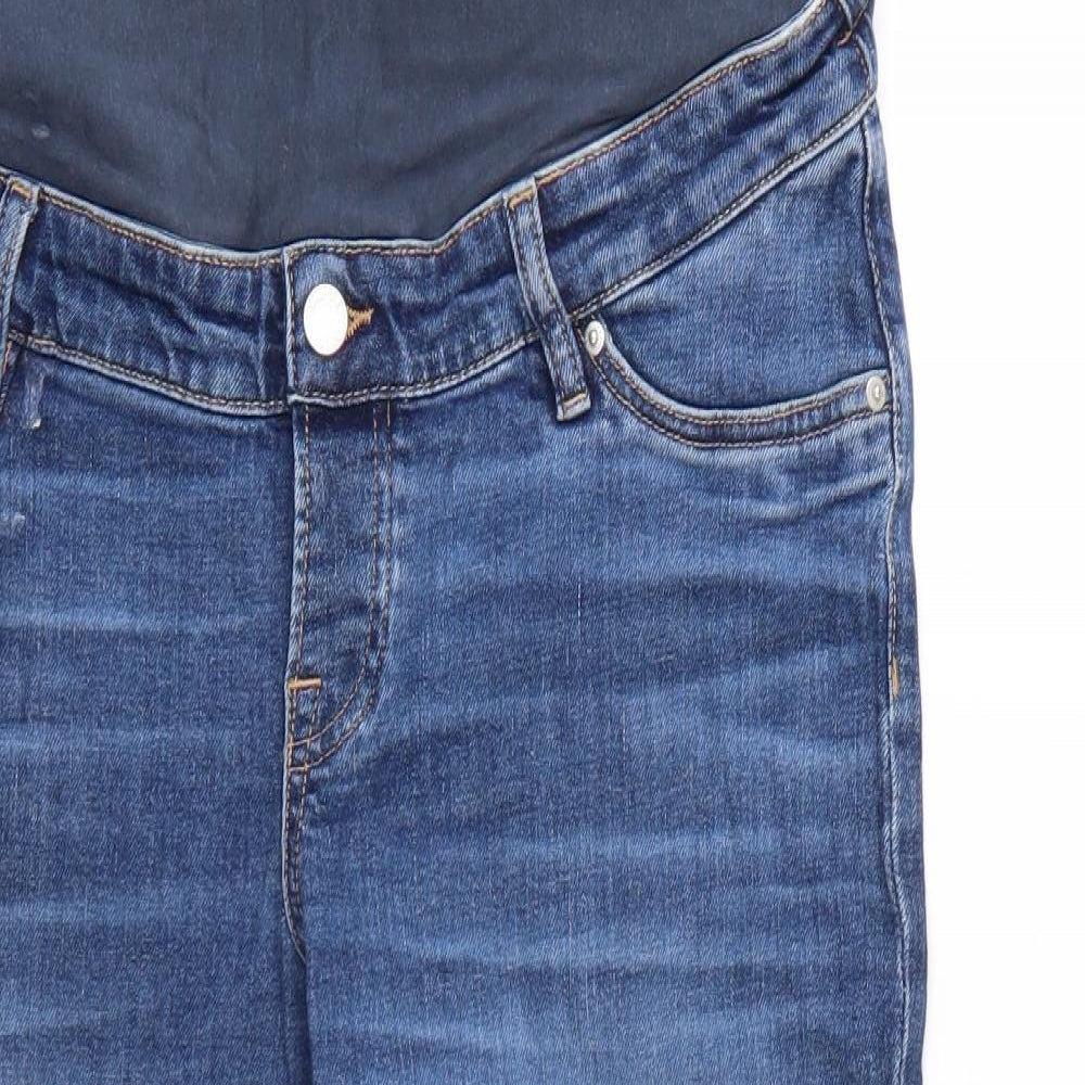 Womens UK Size M Denim Regular Fit Mom Blue Jeans