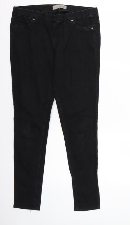 Denim & Co. Womens Black   Skinny Jeans Size 10 L29 in