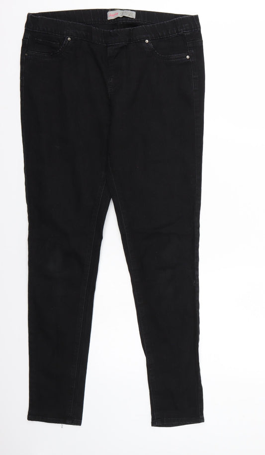 Denim & Co. Womens Black   Skinny Jeans Size 10 L29 in