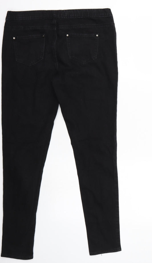 Denim & Co. Womens Black   Skinny Jeans Size 10 L29 in