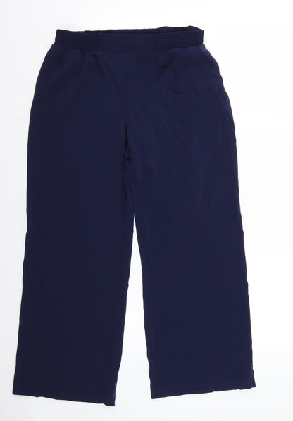 Womens UK Size 12 Marks and Spencer Regular Fit Cropped Blue Trousers
