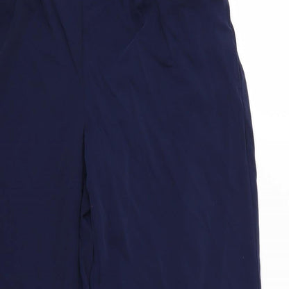 Womens UK Size 12 Marks and Spencer Regular Fit Cropped Blue Trousers