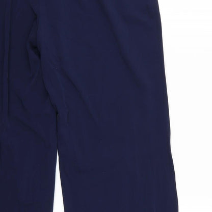 Womens UK Size 12 Marks and Spencer Regular Fit Cropped Blue Trousers