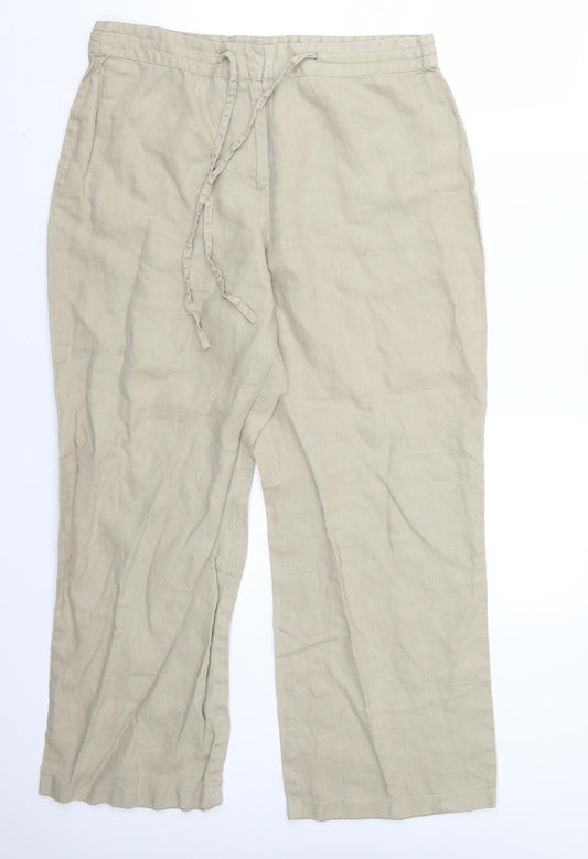 Cotton Traders Womens Beige   Trousers  Size 14 L27 in
