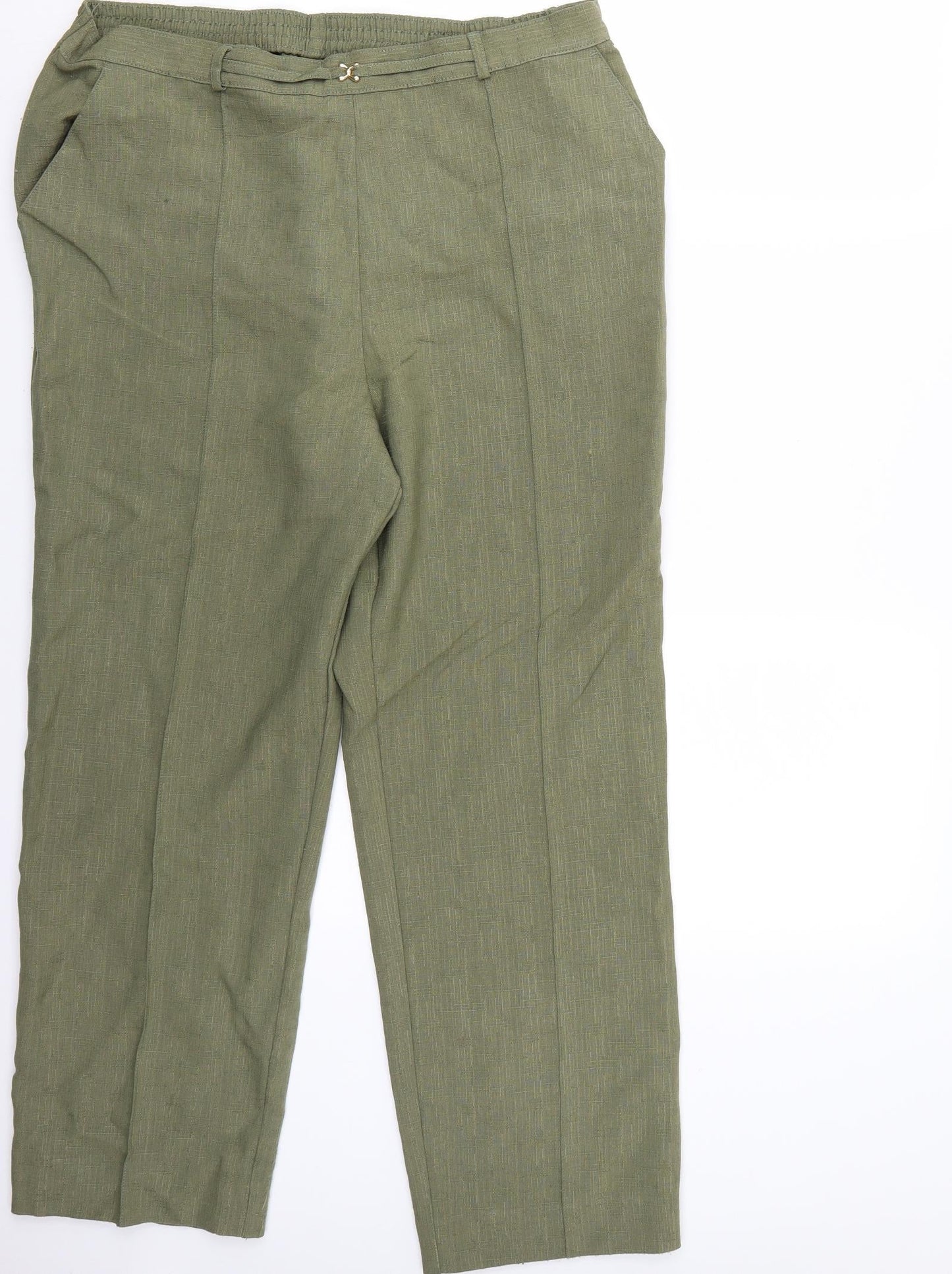 Womens UK Size 16 Marks and Spencer Regular Fit  Green Trousers