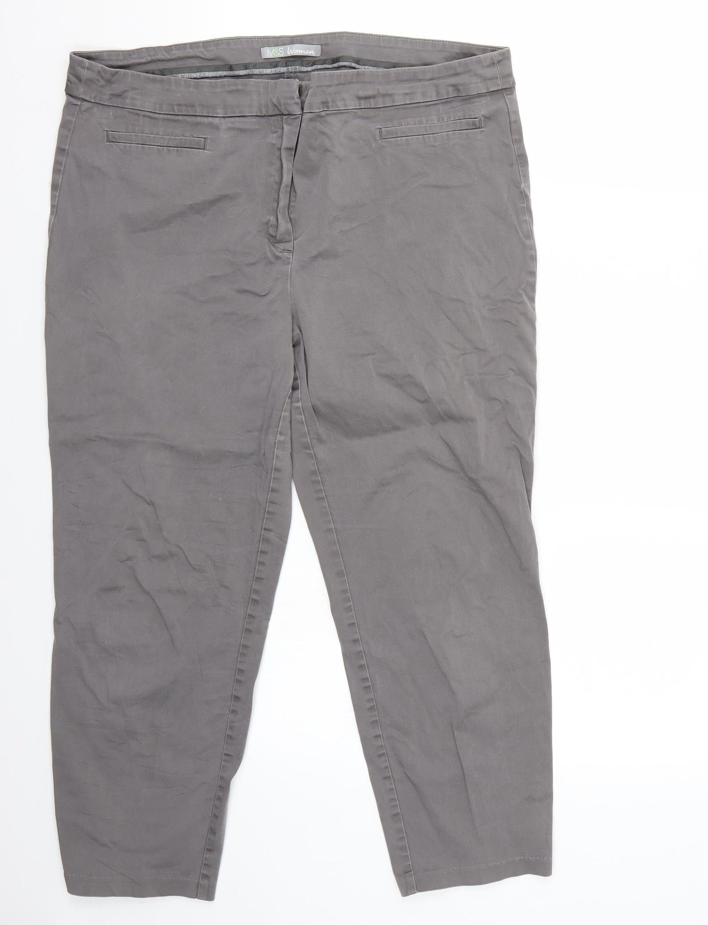 Womens UK Size 16 Marks and Spencer Regular Fit  Grey Trousers