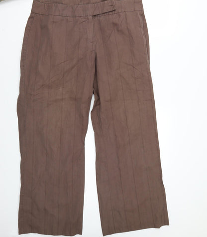 Womens UK Size 18 Preworn Regular Fit  Brown Trousers