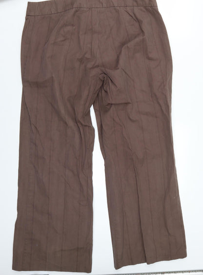 Womens UK Size 18 Preworn Regular Fit  Brown Trousers