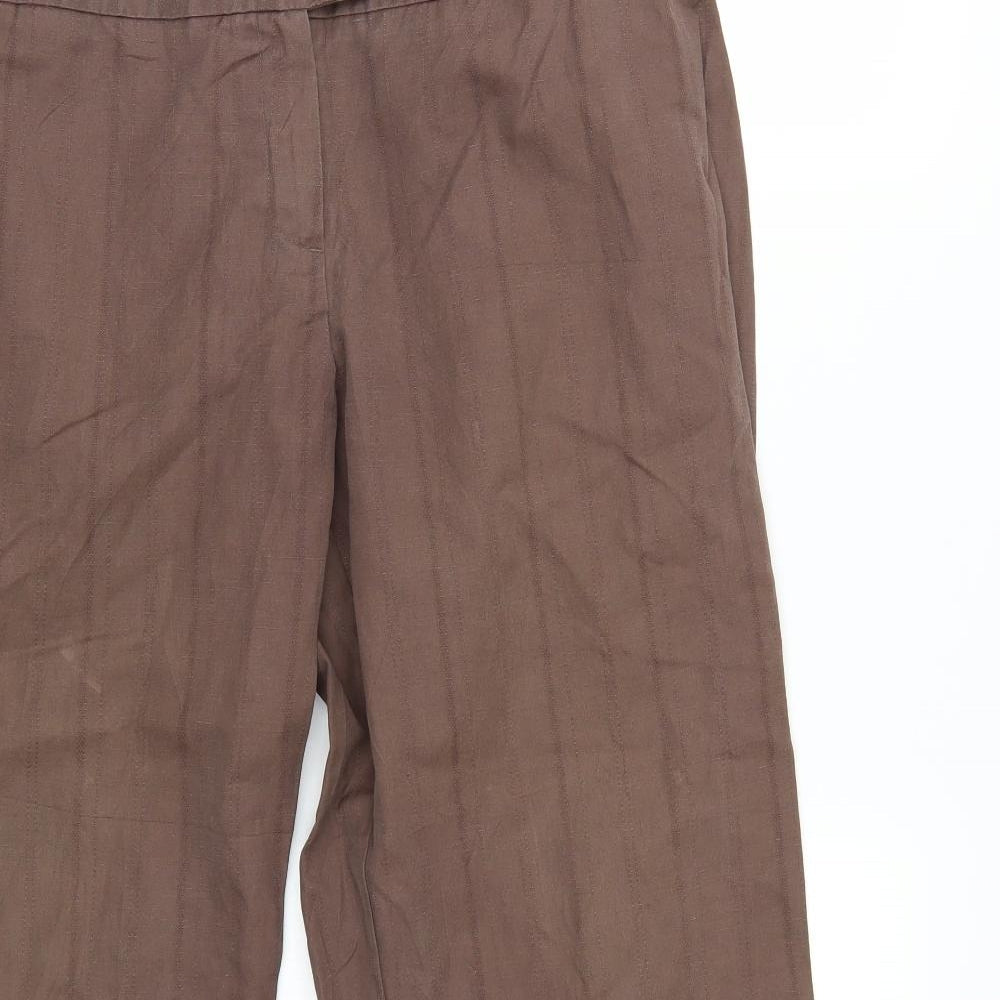 Womens UK Size 18 Preworn Regular Fit  Brown Trousers