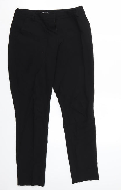 Womens UK Size 8 Peacocks Regular Fit  Black Trousers