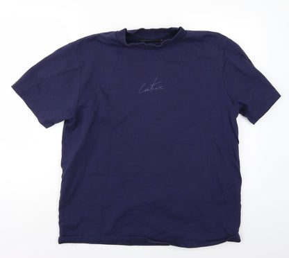 Womens UK Size M CULTURE Blue Basic T-Shirt