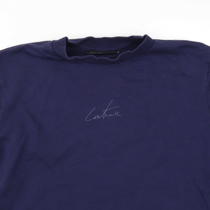 Womens UK Size M CULTURE Blue Basic T-Shirt