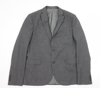NEXT Mens Grey Striped  Jacket Suit Jacket Size L