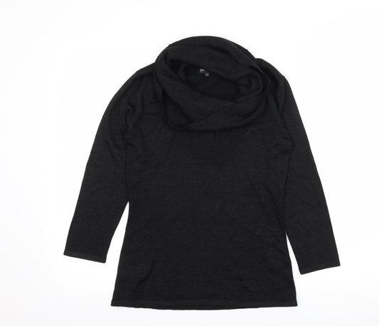 Pomodoro Womens Black  Knit Pullover Jumper Size 10