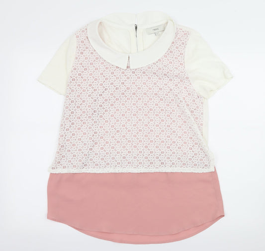 Womens UK Size 12 NEXT Pink Basic Blouse