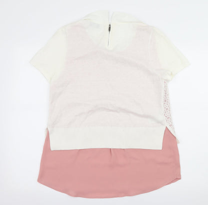 Womens UK Size 12 NEXT Pink Basic Blouse