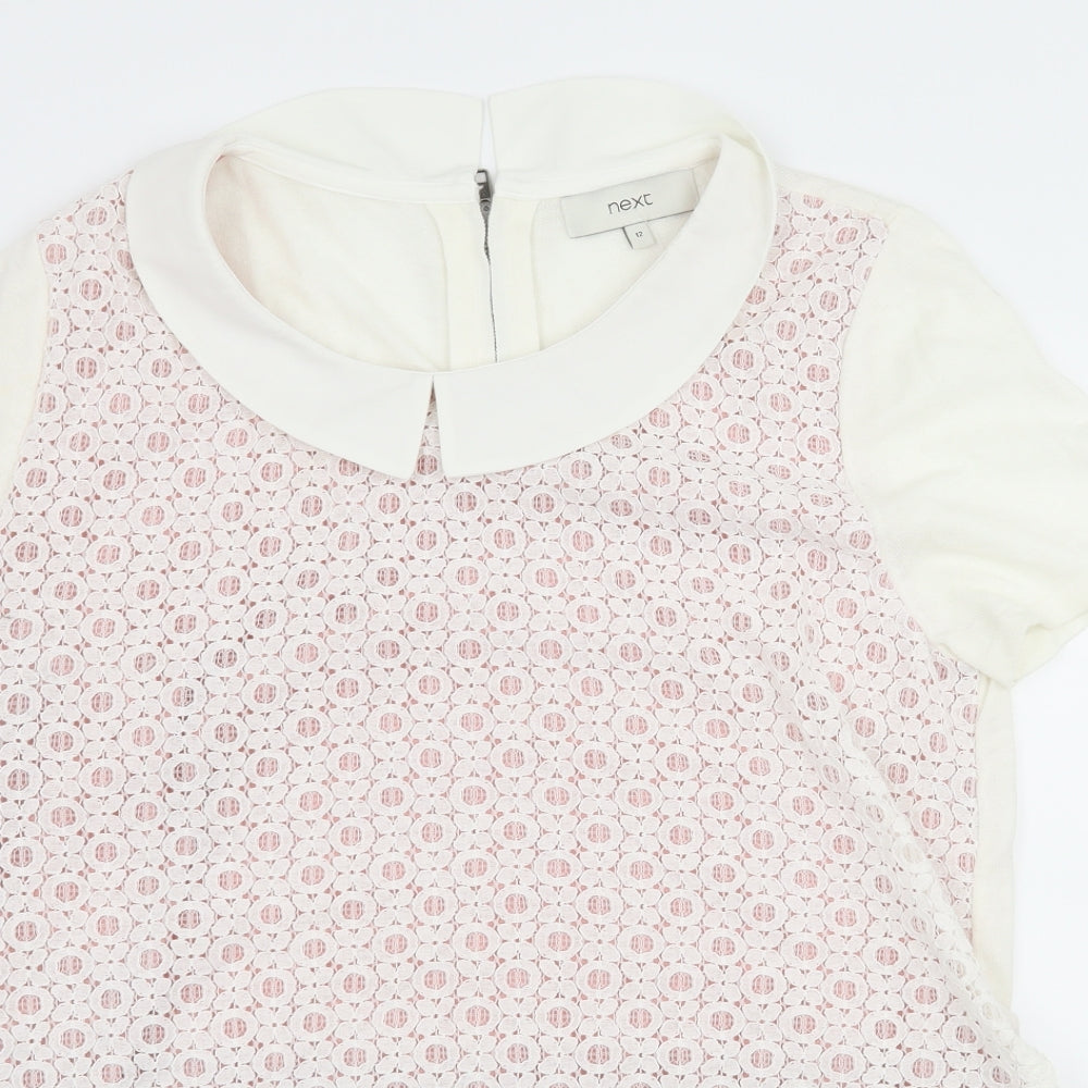 Womens UK Size 12 NEXT Pink Basic Blouse