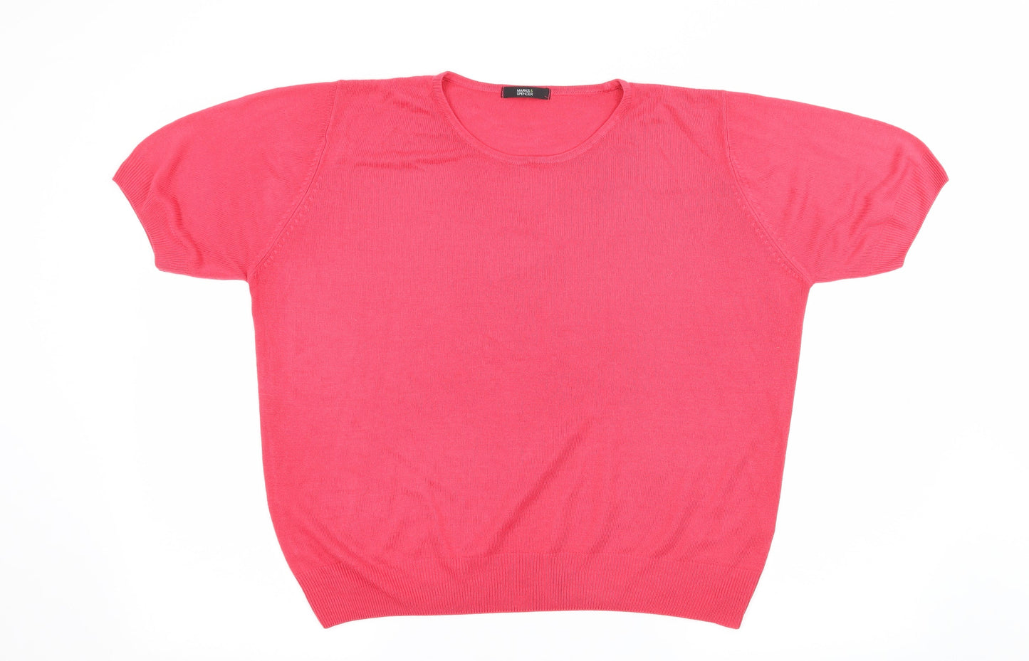 Womens UK Size 16 Marks and Spencer Pink Basic T-Shirt