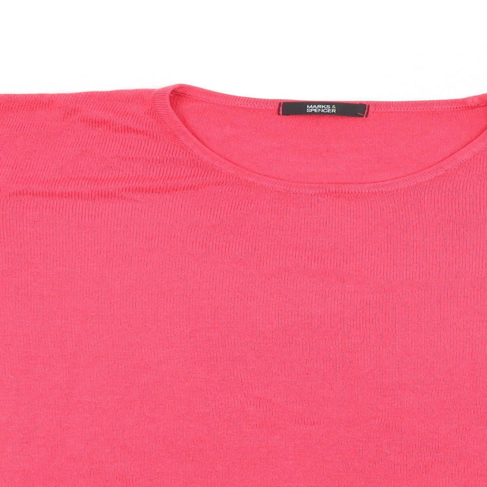 Womens UK Size 16 Marks and Spencer Pink Basic T-Shirt