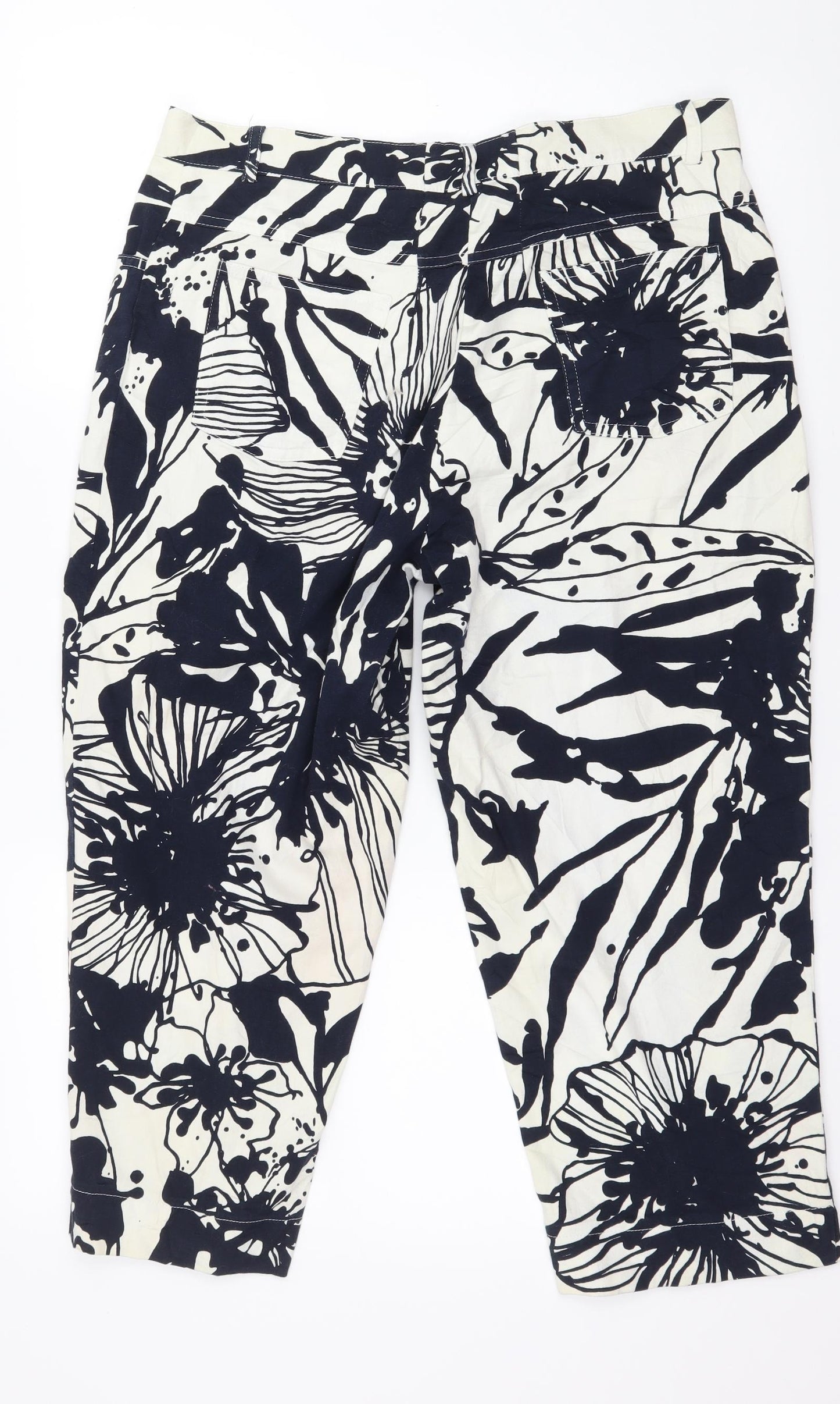 GolleHaug Womens Black Floral  Trousers  Size 16 L22 in