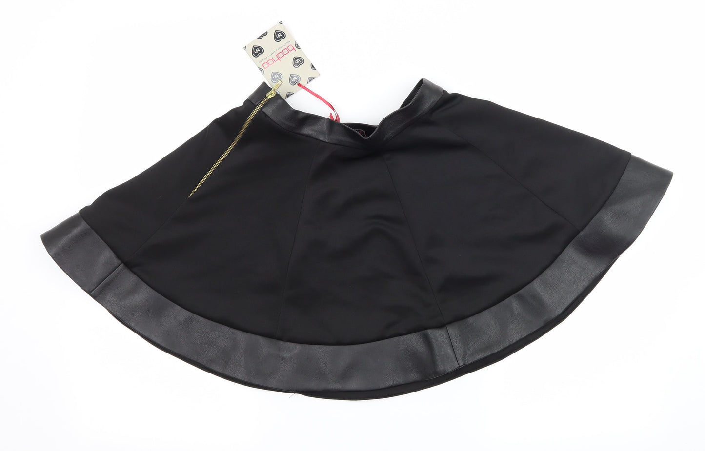 Boohoo Womens Black   Flare Skirt Size 8