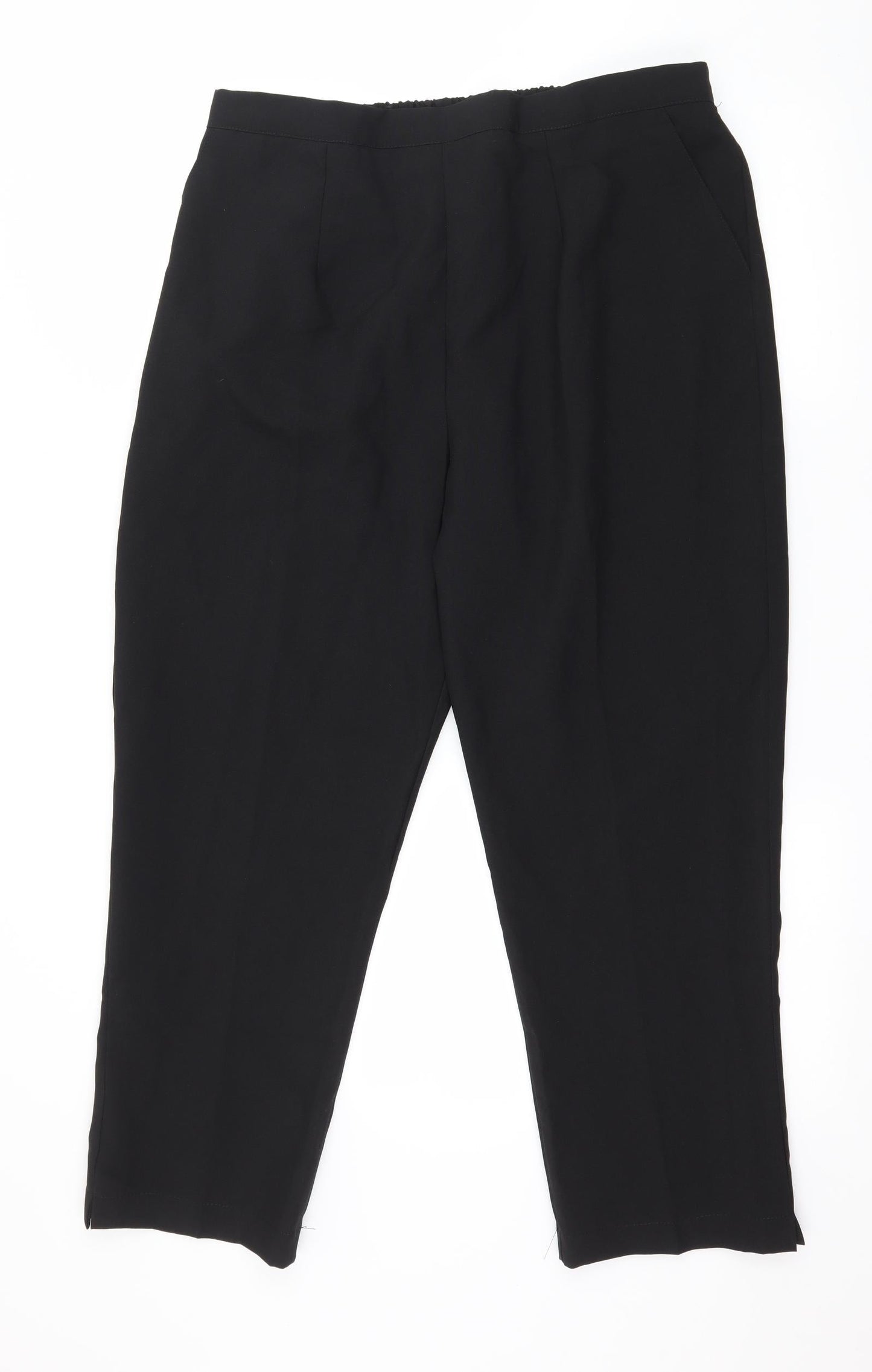 Womens UK Size 18 Preworn Regular Fit  Black Trousers