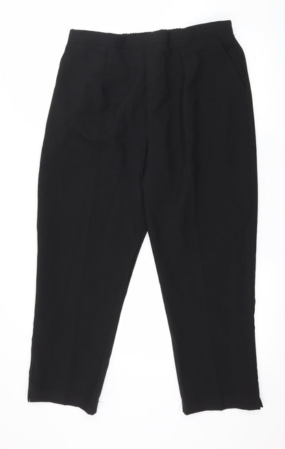 Womens UK Size 18 Preworn Regular Fit  Black Trousers
