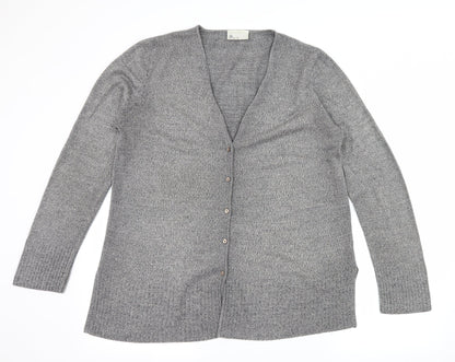 BHS Womens Grey  Knit Cardigan Jumper Size 16