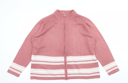 Bonmarché Womens Pink  Knit Cardigan Jumper Size L