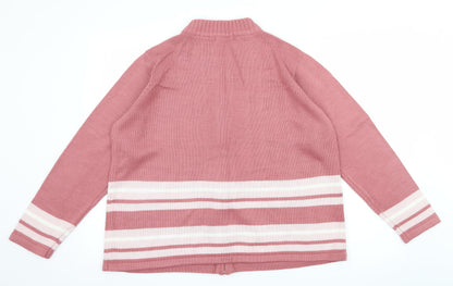 Bonmarché Womens Pink  Knit Cardigan Jumper Size L