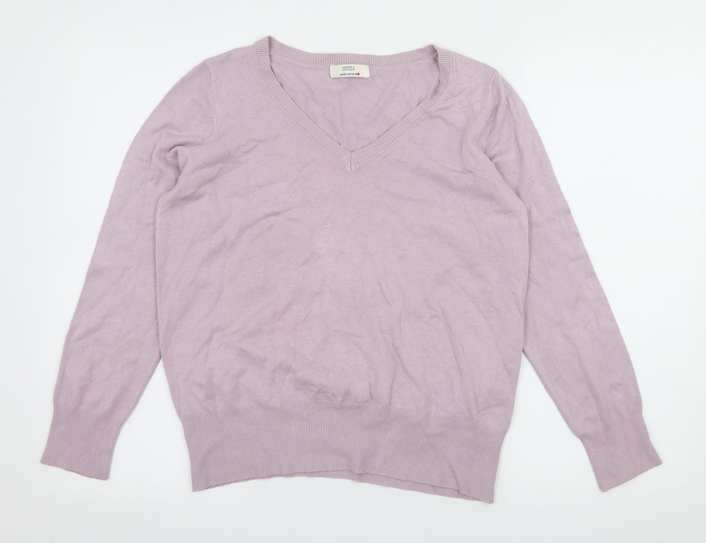 Marks and Spencer Womens Purple  Knit Pullover Jumper Size 16