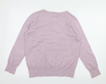 Marks and Spencer Womens Purple  Knit Pullover Jumper Size 16