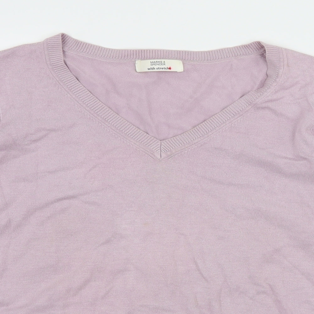 Marks and Spencer Womens Purple  Knit Pullover Jumper Size 16