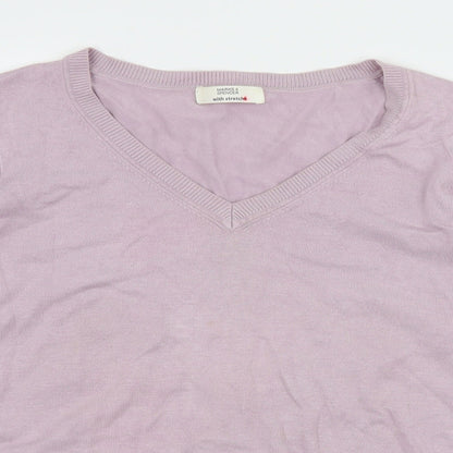 Marks and Spencer Womens Purple  Knit Pullover Jumper Size 16
