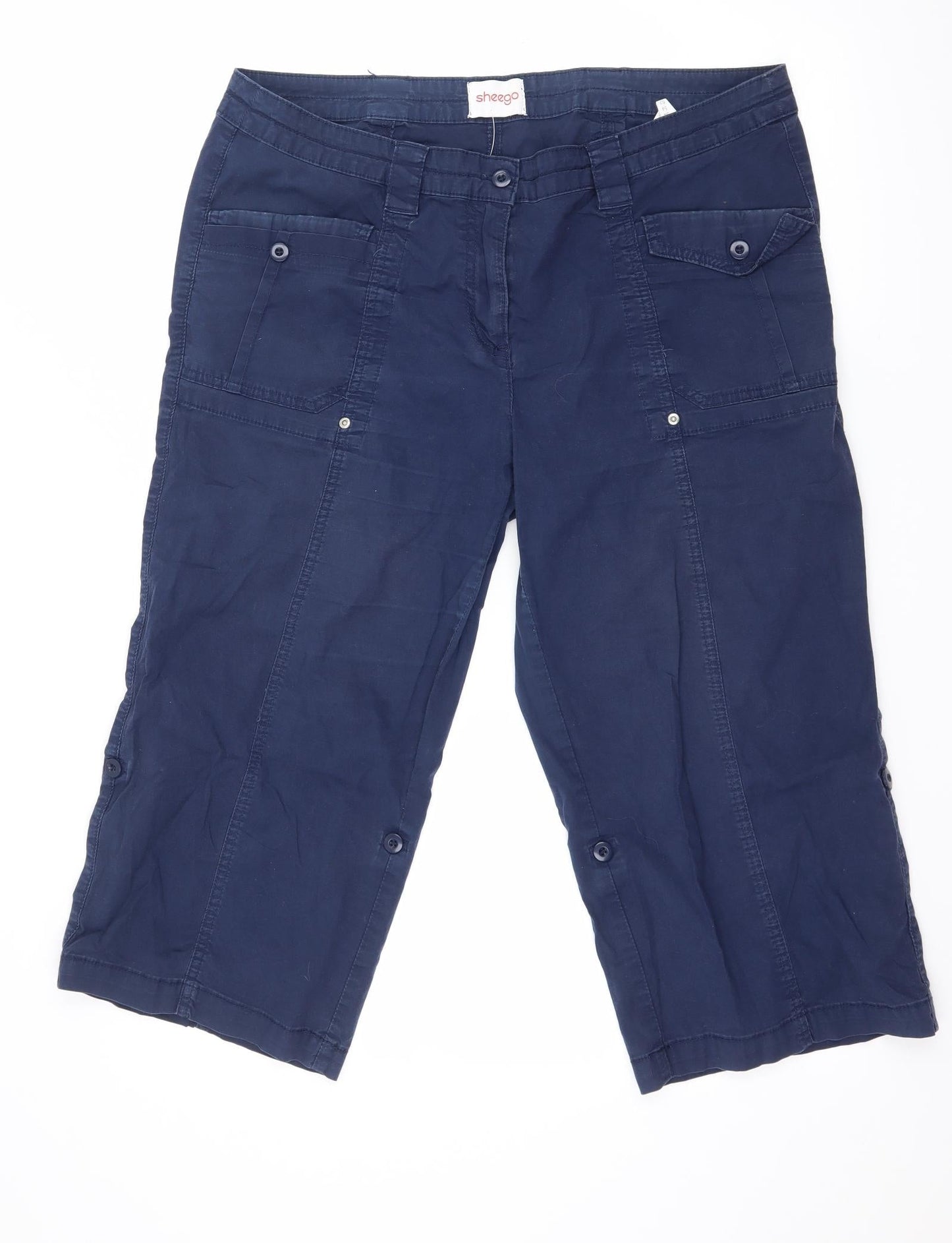 Sheego Mens Blue   Cropped Trousers Size 20 L21 in