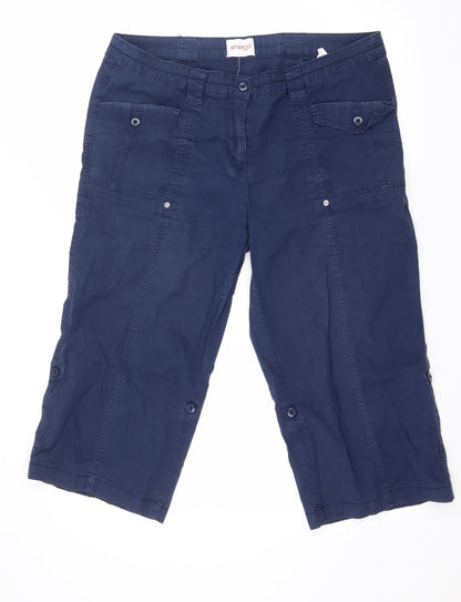 Sheego Mens Blue   Cropped Trousers Size 20 L21 in