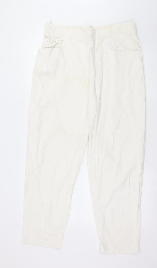 Preworn Womens White   Trousers  Size L L28 in