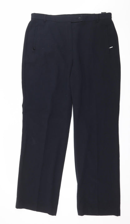Womens UK Size 14 Marks and Spencer Regular Fit  Blue Trousers