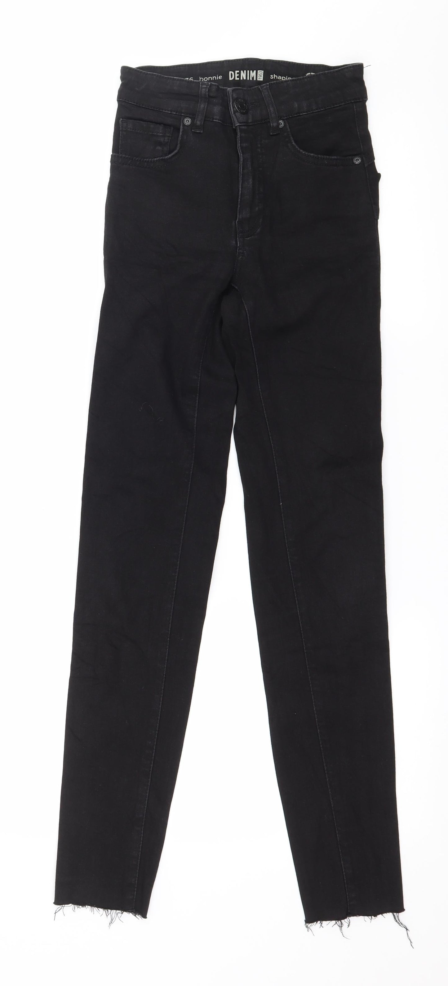 Denim & Co. Womens Black  Denim Skinny Jeans Size 8 L28 in