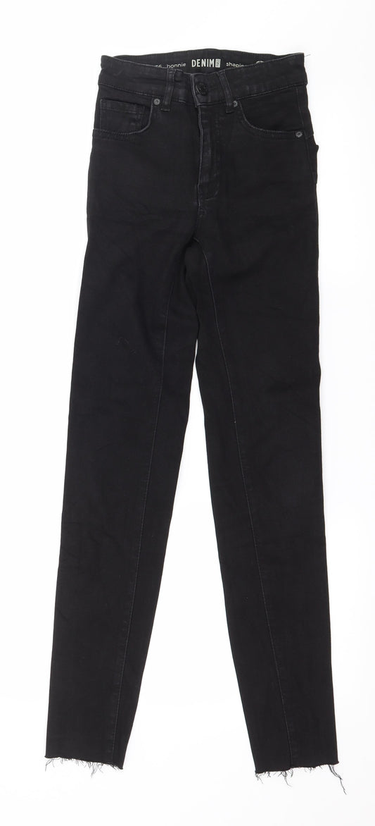 Denim & Co. Womens Black  Denim Skinny Jeans Size 8 L28 in